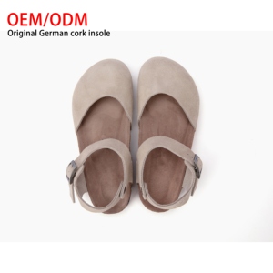 Sandales <span class=keywords><strong>Birkenstock</strong></span> en liège pour <span class=keywords><strong>femme</strong></span>, style coréen, sabots en cuir de vachette OEM, souples et respirants, idéales pour l'été, le printemps, l'hiver et l'automne - Product Image 2