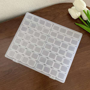 Boîte <span class=keywords><strong>de</strong></span> <span class=keywords><strong>rangement</strong></span> pour perles à 56 emplacements, 28 grilles, boîte organisatrice en plastique transparent pour accessoires <span class=keywords><strong>de</strong></span> peinture au <span class=keywords><strong>diamant</strong></span>, bijoux, pierres précieuses, nail art, artisanat - Product Image 3