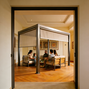 Pérgola Motorizada Económica con <span class=keywords><strong>Cortinas</strong></span> Opcionales, Pérgola de Aluminio Impermeable <span class=keywords><strong>para</strong></span> Exteriores - Product Image 5