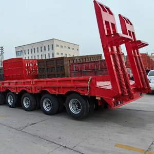 Semirremolque de Transporte de 2 Ejes y 40 Toneladas, 13 Metros, Elevación Hidráulica, Plataforma Baja, Exportación a Sierra Leona, Remolque de Tipo Rampa de 2 Ejes Semi-colgante - Product Image 4