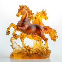 Boîtes cadeaux et logos personnalisés Décoration intérieure sculptée à la main Ornement de cheval en cristal