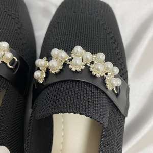 Mocasines ligeros de punto para mujer, zapatos planos de tela, calzado de señora con punta cuadrada, personalizables con logo. - Product Image 4