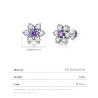 Anting Tusuk Perak 925 Sterling Berhiaskan Bunga Mewah dengan Zirkonia Kubik untuk Wanita, Perhiasan Berkualitas untuk Pesta