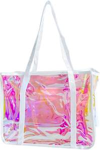 High Quality Medium Size PVC Shopping Tote Bags <b>Waterproof</b> Daily Food <b>Storage</b> with Personalized Laser Design Wholesale - Product Image 3