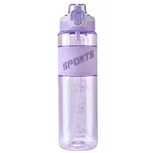 Double Drink Spout Botella De Agua Tritan Gym Fitness Motivational Bottle Water With Tea Infuser