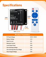Contrôleur intelligent d'égalisation de tension MPPT 40W pour batterie solaire au lithium fer phosphate 3.2-3.7V 6-18V PV avec protection 0V au démarrage