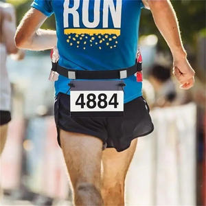 Polyester Courir Numéro <span class=keywords><strong>Ceinture</strong></span> Multi Couleur Unisexe <span class=keywords><strong>Marathon</strong></span> Course <span class=keywords><strong>Ceinture</strong></span> Réglable <span class=keywords><strong>Gel</strong></span> Titulaire Taille Soutien Bande Réfléchissante - Product Image 3