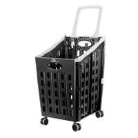 Chariot de supermarché de grande capacité Chariot à main utilitaire de camping Chariot d'épicerie pliable portable Chariot de supermarché en plastique