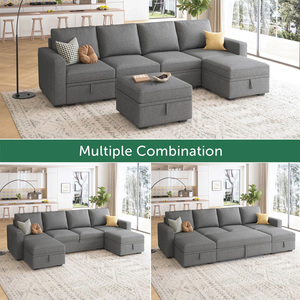 European Popular Dark Gray Convertible Living Room <strong>Sofa</strong> Folding <strong>Sofa</strong> <strong>Bed</strong> Soft Velvet Up-holstered <strong>Sleeper</strong> Couch <strong>with</strong> Storage - Product Image 6