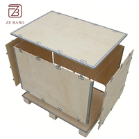 Caisse en bois pliable personnalisable ZE BANG, robuste, couleur bois naturel, sans fumigation, pour le transport logistique