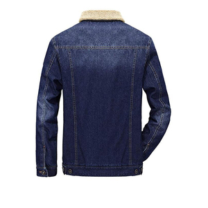 Người Đàn Ông Của Mùa Đông Giản Dị Mùa Đông Tops Lót Với Cashmere Ấm Denim Áo Khoác Bán Buôn Tùy Chỉnh Mens Lông Cừu Áo Khoác - Product Image 4