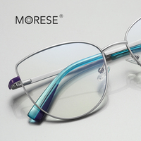 MORESE 3060 Transparent Animal Motif Style Lunettes Cadres Mode Métal Bleu Lumière Filtre Lunettes Bonbons Couleurs pour Ordinateur