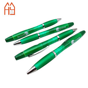 Bolígrafo verde de doble cara + marcador fluorescente, papelería ecológica para estudiantes, embalaje a granel - Product Image 2