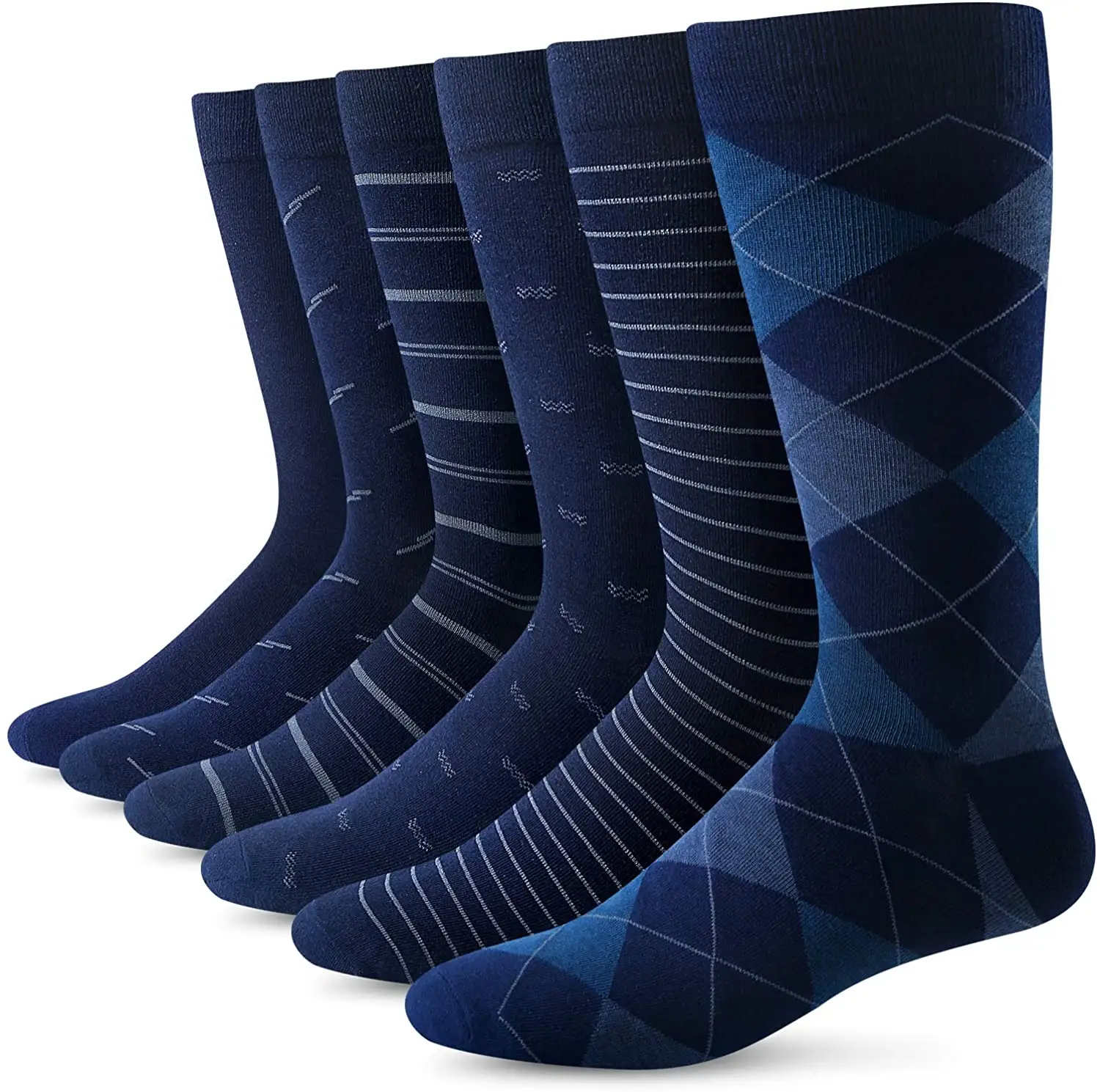 Custom Cheap men dress socks business casual pattern polyester cotton crew socks