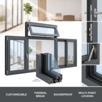 Fenêtres sur mesure insonorisées à cadre en aluminium pour bureau et maison, isolation thermique
