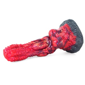 NNSX Peso Neto 498g Dildo de Silicona Artificial Curvo Color Dragón de Fuego, Artefacto de Masturbación Femenina, Producto de Tapón Anal - Product Image 3