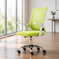 Chaise de bureau ergonomique moderne en maille, réglable en hauteur, pivotante, avec cadre en plastique pour la maison/le bureau
