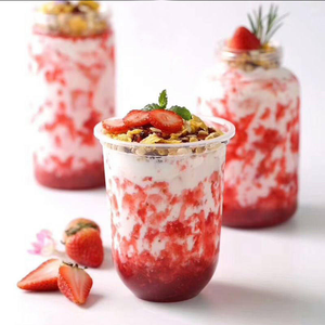 Venta al por mayor 360ml 500ml logotipo personalizado claro helado Boba contenedor PET plástico postre taza con tapa - Product Image 2