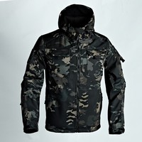 Veste tactique en polaire coupe-vent pour homme, pour l'hiver, les activités de plein air, camouflage, veste softshell pour la course à pied, le cyclisme, la randonnée