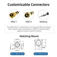 Antenne PCB double bande 2,4G/5,8G à gain élevé OEM/ODM 15dBi LoRa LPWAN avec ruban adhésif 3M et connecteur pour routeur IoT et appareil intelligent