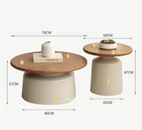 Table basse en bois cylindrique 3D extensible, moderne et durable, pour le salon
