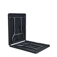 Meubles d'extérieur en vente chaude, table de banquet pliante rectangulaire en plastique noir portable et peu encombrante pour les événements