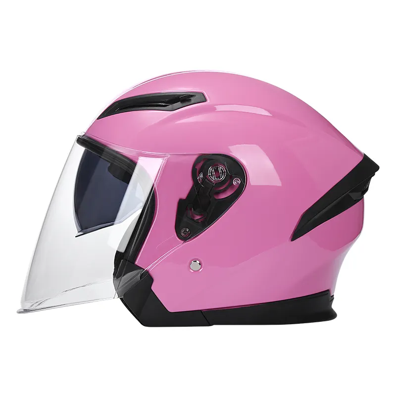 High Quality ABS Modular Pink Electric Bicycle Helmet Women Cool Open Face Motorcycle Helmets