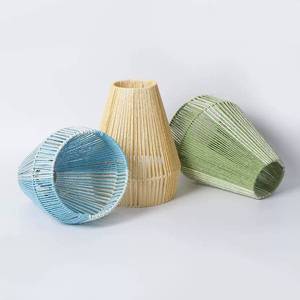 Abat-jour en corde tressée fait main multicolore, accessoire DIY pour la décoration de la maison, des hôtels, des mariages, des fêtes et des célébrations, lampe de table - Product Image 1