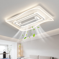 Ventilateur de plafond moderne en acrylique sans pales avec télécommande, lumière LED, moteur DC 6 vitesses, intensité variable et faible bruit pour salon