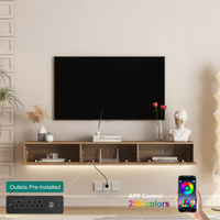 Soporte de TV Flotante para Montar en la Pared con 16 LED de Colores, Soporte de TV Moderno de 69 Pulgadas, Mueble de TV Flotante para Televisores de 55, 60 y 65 Pulgadas
