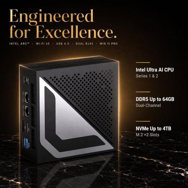 Mini Computer Nuc 5 225H 7 225H 9 285H DDR5 WiFi6E SupportWIN 10/11 Pro Multi Display Home Office Gaming Desktop PC