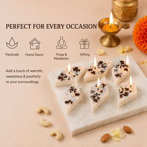 Wholesale Kaju Katli Scented <b>Candles</b> Pack of 6 Decorative Wax <b>Candles</b> for Home Decor Festival <b>Gift</b> and Celebration - Product Image 4