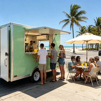 Remorque de camion-restaurant en fibre de verre, remorque de kiosque alimentaire pour limonade, remorque de chariot alimentaire mobile commercial pour boissons avec climatiseur