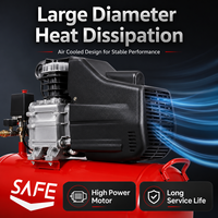 Compresseur d'air à piston à entraînement direct portable 24L 50L 8 bars, alimentation CA, refroidissement par air, pour gonflage de pneus, peinture au pistolet, travail du bois