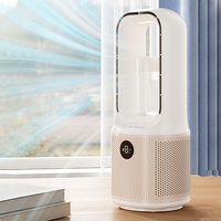 Ventilateur de bureau sans pales à turbine, rechargeable, avec fonction humidification et pulvérisation, idéal pour la maison et le bureau - Meilleures ventes