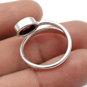 Bagues en argent sterling 925 avec grenat naturel pour femmes, bijoux en argent raffinés et tendance, bagues éternité vermeil, vente en gros OEM - Product Image 3