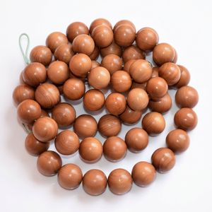 Riddhi Siddhi Sandal-Wood <b>Rosary</b>/Mala Beads Natural Dark Golden Brown Loose Sweet Woody Fragrance Eco-Friendly 50+ Years Old - Product Image 2
