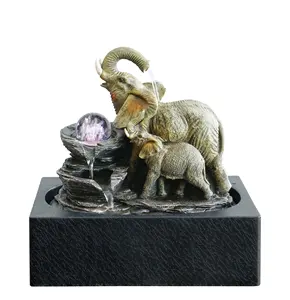 Table top Polyresin Animal Statue Water Fountain with Led for Indoor Decoration