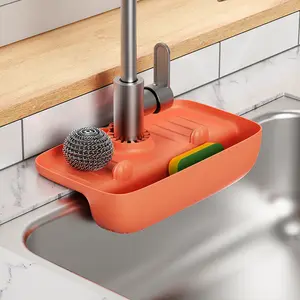 Vendita calda Silicone lavello rubinetto Mat lavello spugna scarico Rack vassoio supporto cestello di scarico Splash Pad scarico lavello da cucina paraspruzzi