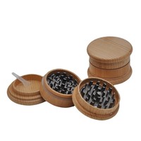 2025 Bestseller Custom 63mm 3 Stück Holz Tabak Gewürz Kräuter Custom Grinder