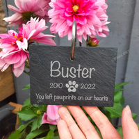 Perte d'animaux Marqueur de jardin Pet Memorial Stone Garden Sign Engravable Stake Hook Slate Pet Memorial Plaque Perte de chien mémorial