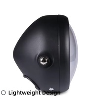 Phares circulaires rétro pour moto, phares LED de 6,5 pouces, lumière blanche tourbillonnante, phares de rapprochement et de recul