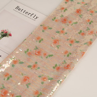 Nouveau Design Applique Broderie Partout Coloré Brillant Sequin Mesh Tissu pour Robe
