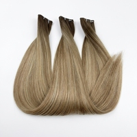 Extensions de cheveux humains brésiliens blonds Remy de qualité supérieure, tissage double machine, double tirage, style lisse