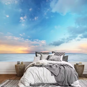 Mural kustom kertas dinding Mural pantai ruang tamu kamar tidur Sofa TV latar belakang dekorasi rumah Poster foto kertas dinding - Product Image 2