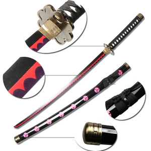 Seguridad personalizada <span class=keywords><strong>Cosplay</strong></span> Ninja armas Roronoa <span class=keywords><strong>Zoro</strong></span> Anime Katana juguetes espadas para niños hechos de madera bambú para <span class=keywords><strong>Cosplay</strong></span> - Product Image 3