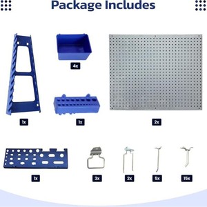 Panel de Herramientas de Hierro Galvanizado de 100x60cm, Organizador Multifuncional para Colgar en la Pared del Garaje - Product Image 2