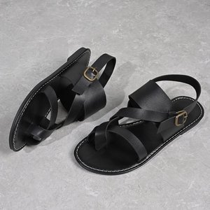 Summer New Women's Flats Korean Version Platform Beach Sandals <b>Large</b> Size Slip-On Closure Fashionable and Breathable - Product Image 4