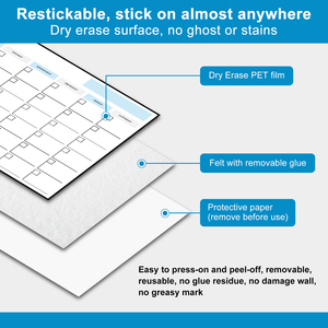 Tableau blanc interactif Uni-Felt personnalisable, amovible, réutilisable, Flexi <span class=keywords><strong>Plan</strong></span>, pour la planification hebdomadaire et mensuelle, durable, taille personnalisée, peinture murale - Product Image 3