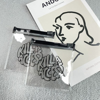 Pochette en plastique à fermeture éclair personnalisée avec logo imprimé, petit sac givré en PVC pour emballage de boucles d'oreilles, colliers et bijoux